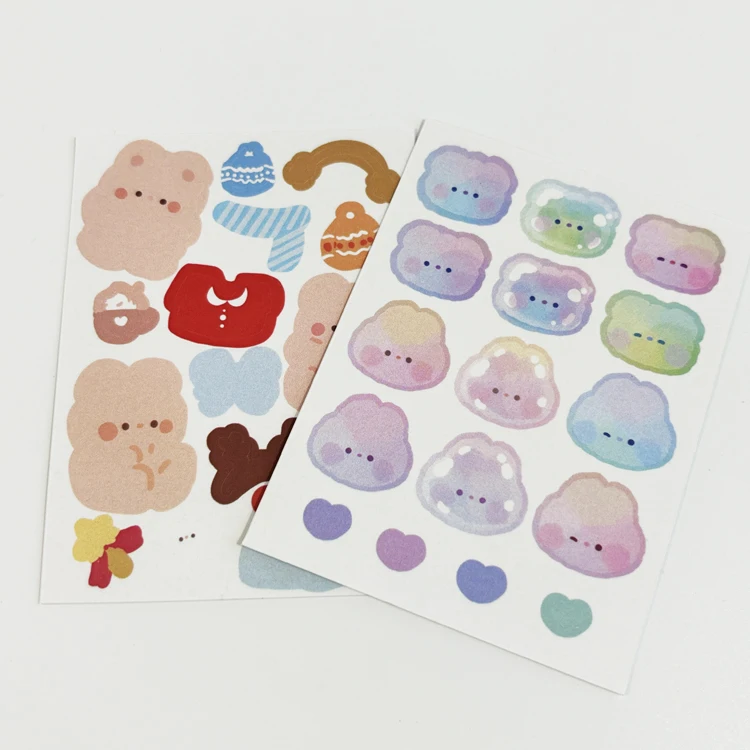 Wholesale Removable PVC Vinyl Sticker Sheets Custom Full Color Kiss Cut Hologram Promotional Labels