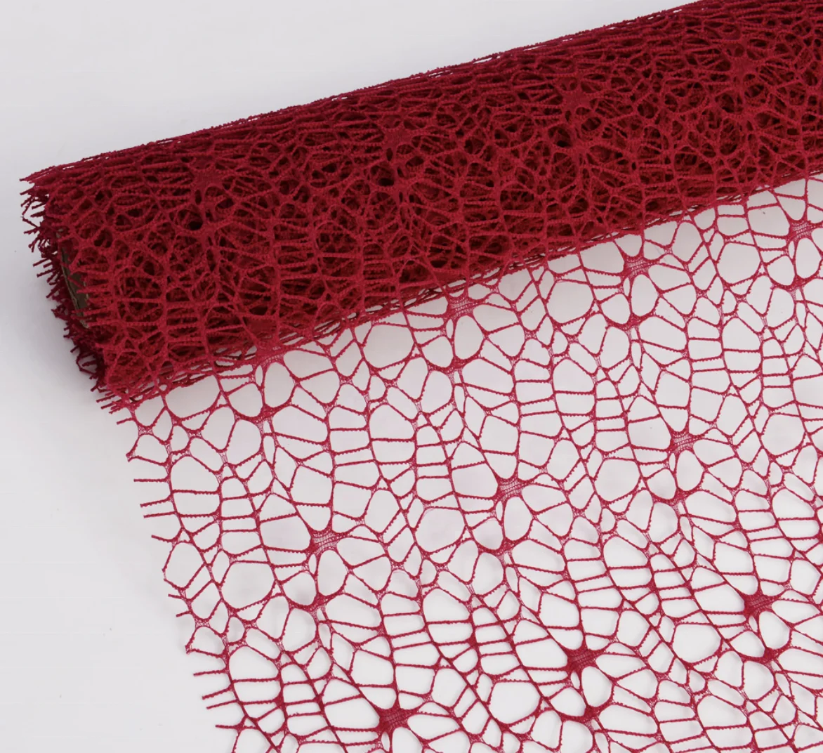 Wholesale 50CM x 5Y Flower Wrapping Lace Mesh Double Spider Mesh Fabric Lace Roll For Floral Wrapping Decoration