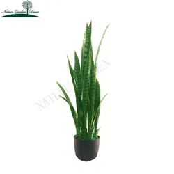 New Arrival Fake Green Plants Desktop Faux Sansevieria for Sale Plastic Artificial Office Plants