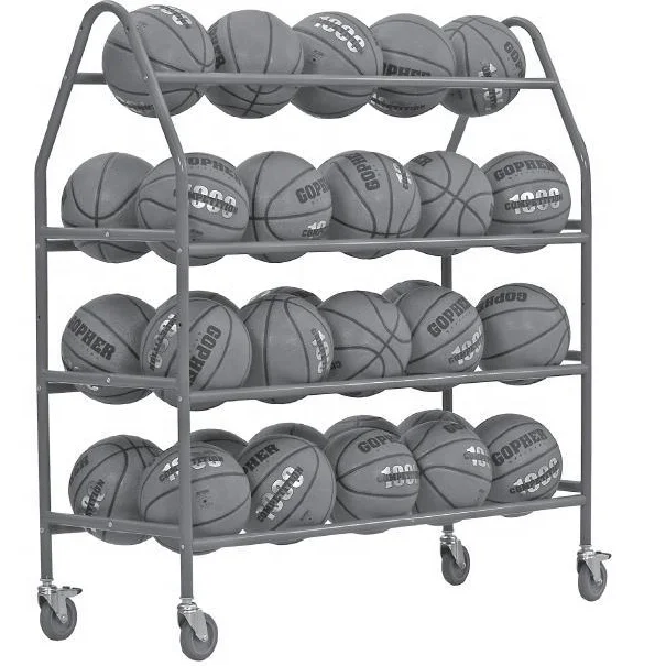 4-ярусная металлическая напольная Спортивная стойка для баскетбольного футбола и волейбола