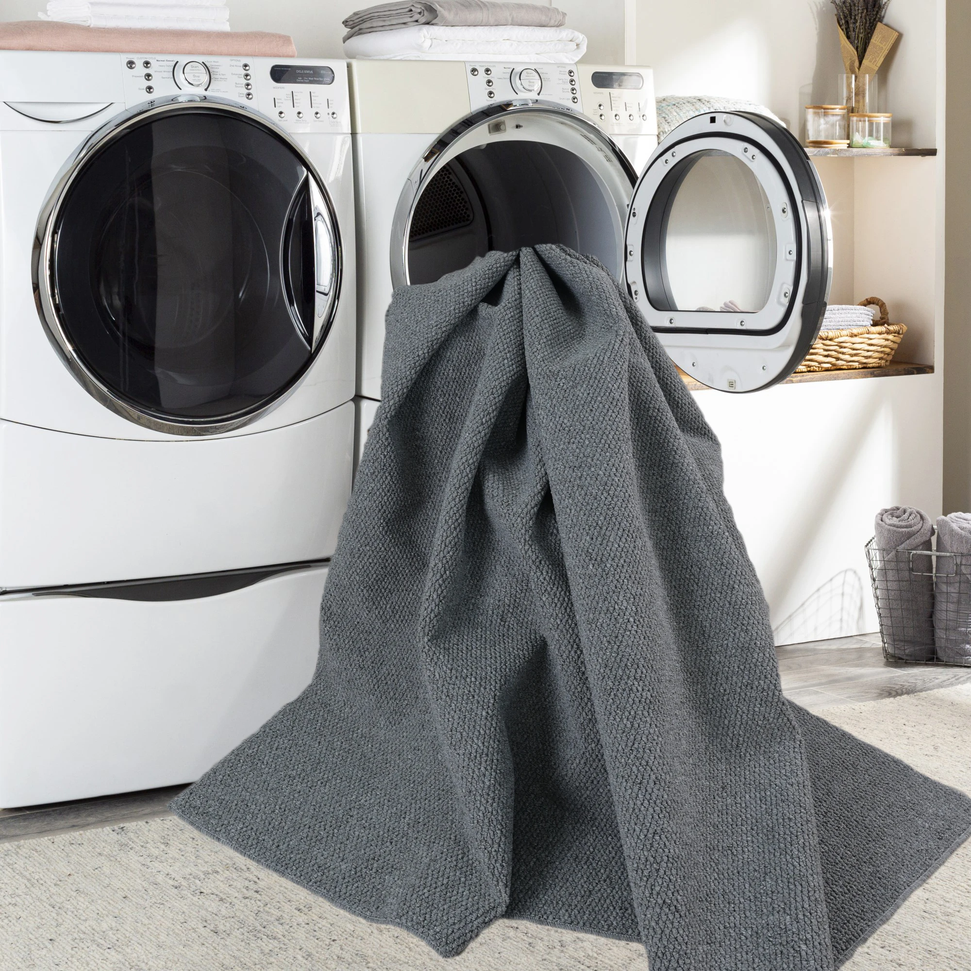 grey color PP rug living room carpets washable area rug solid foldable rugs