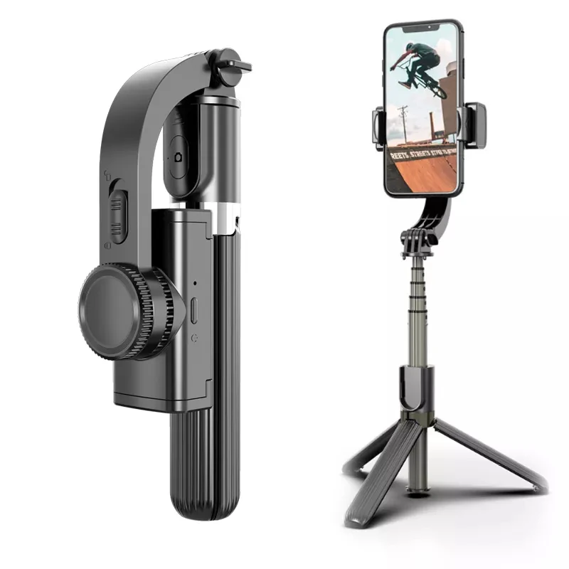 L08 Foldable Smartphone Handheld Gimbal Stabilizer Selfie Stick Tripod with Fill Light Wireless BT Video Record Vlog Stabilizer