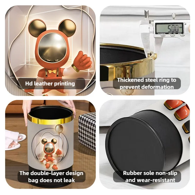 Большой красивый двухслойный мусорный бак креативные настраиваемые фотографии для домашнего использования гостиные ванные комнаты-для мусорных