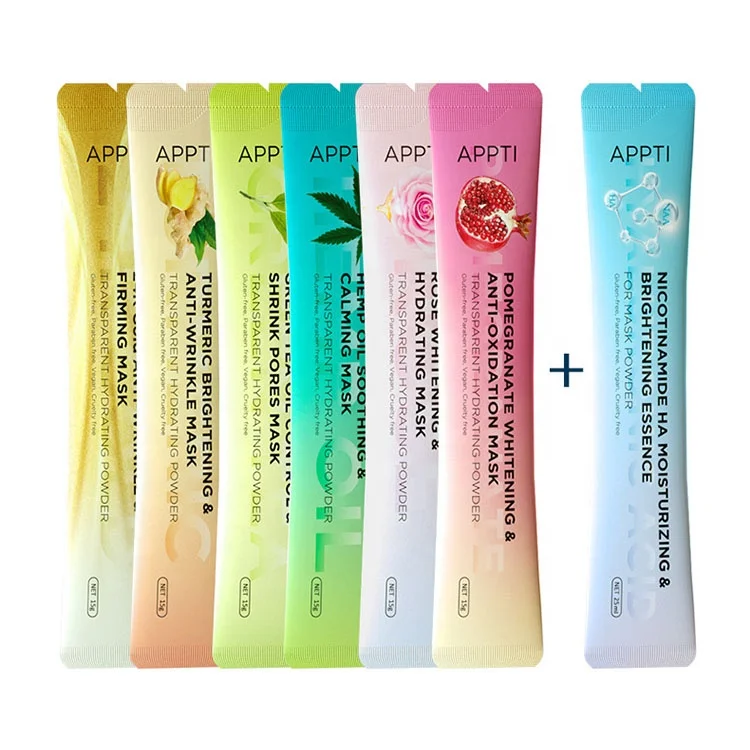 Private label 15g Hyaluronic acid rose 24K gold  HEMP soft facial powder Moisturizing peel off hydro jelly facial mask