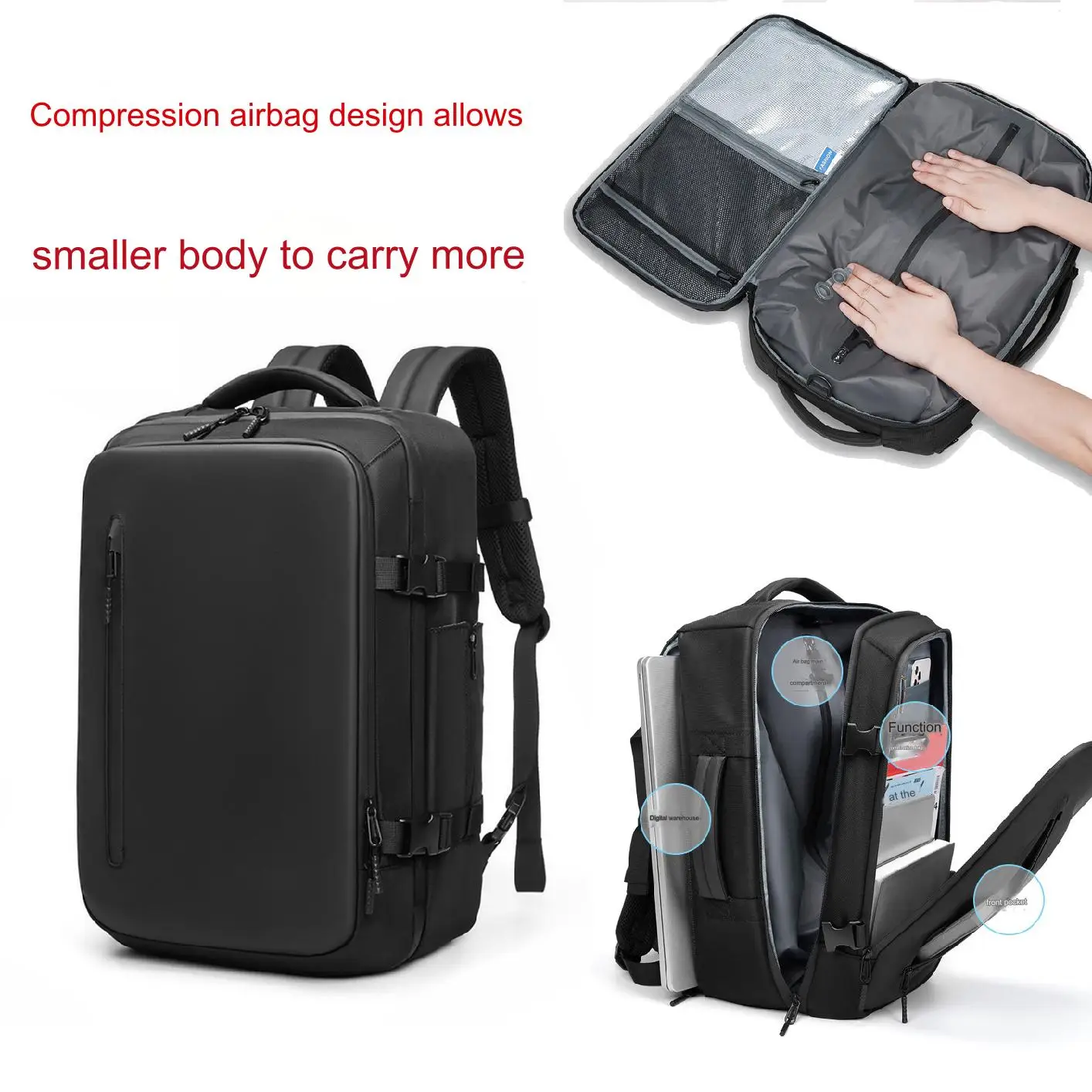 Hot Sales Waterproof Vacuum Backpack Air System Compression Backpack  Laptop Backpack For Business Travel vacuum travel bag