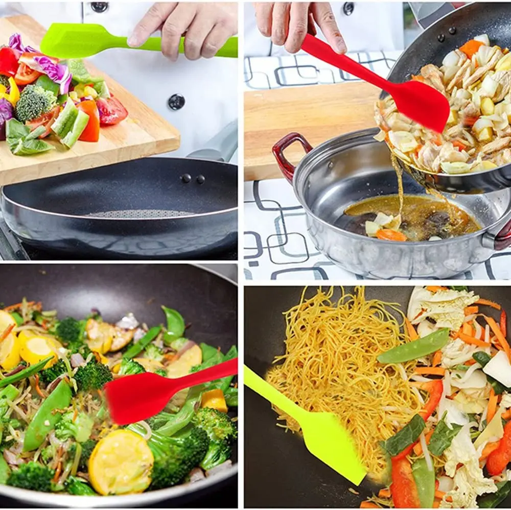Kitchen Baking Non-Stick Spatula Heat Resistant Bouncy Silicone Rubber Silicone Food Scraper For Nonstick Cookware Cooking