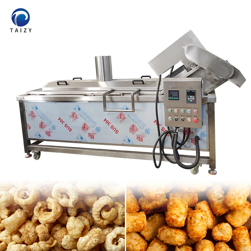 Continuous Conveyor Chip Deep Fryer Falafel Crispy Chicken Automatic Frying Machine