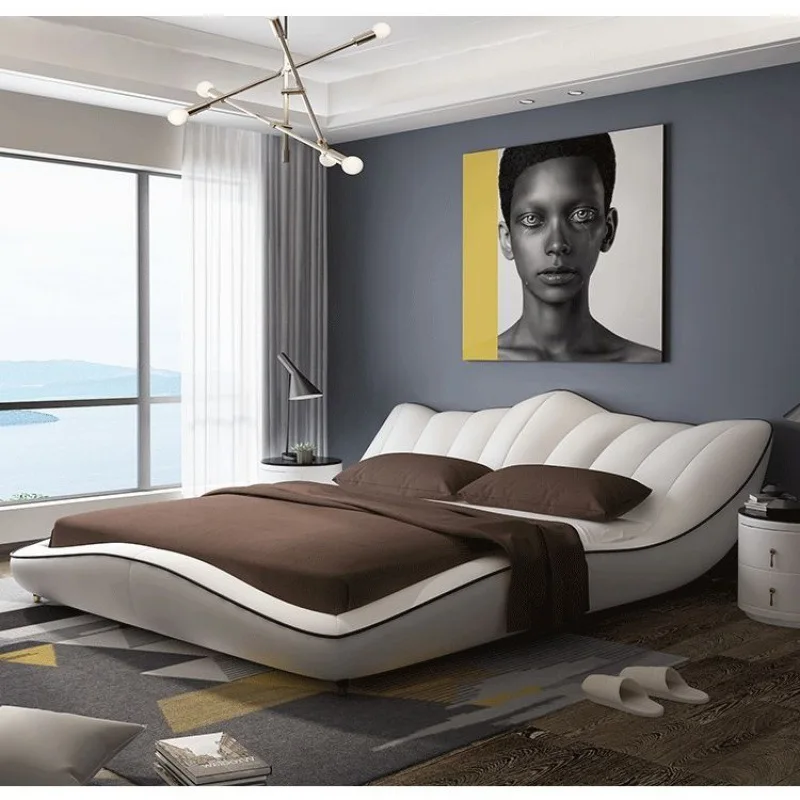 2024 Modern Bed Designs Luxury Unique Bedroom Sets King Size Soft Bed Frame for Bedroom