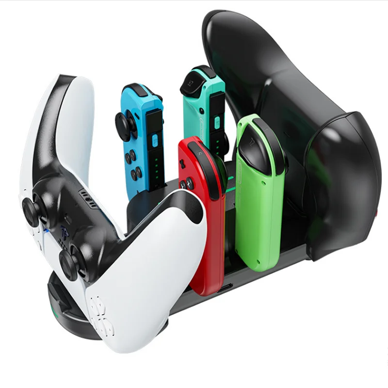 Controller Charger Dock with LED Indicator for Switch Joy-Con Controllers 6 in 1 Charging Station Base for Nintendo Switch Oled