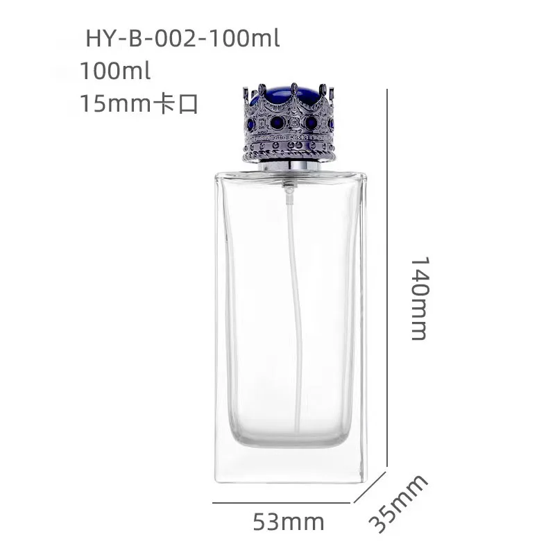 30ml 50ml 100ml unique square perfume glass empty spray bottle luxury cap with box
