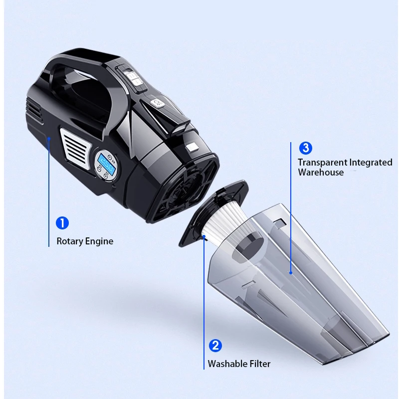 Factory Supply Multifunctional Digital Display 4 in 1 Wireless Vacuum Cleaner With Tire Inflator Accessoires Voitures