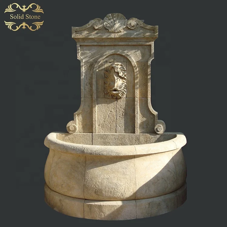 New Customization Garden Decoration Hand carved Unique design natural marble stone antique wall fountain