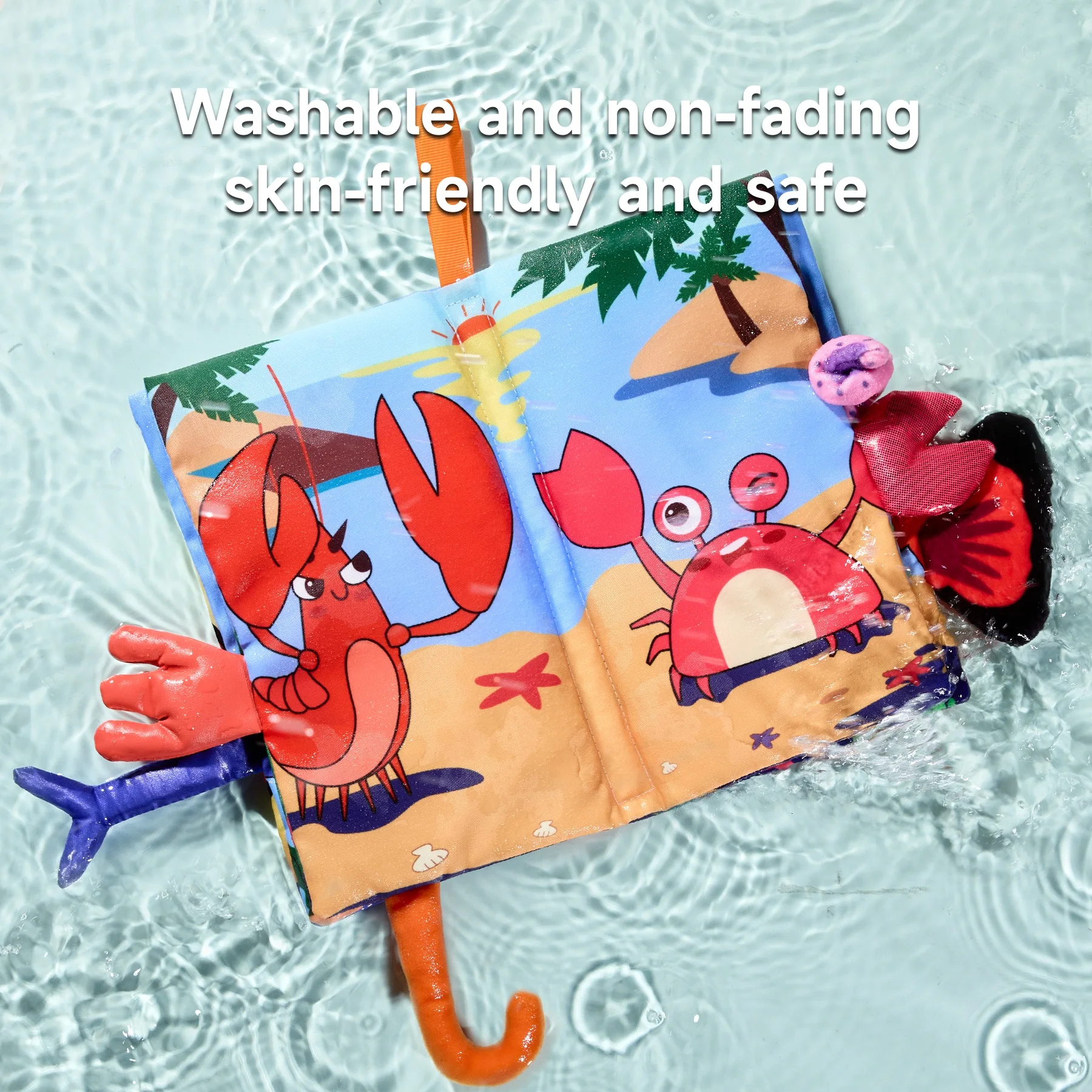 Montessori Crinkle Sensory Crib Toy Set Colorful Black and White Soft Fold Out High Contrast Baby Cloth Book Quiet Book Style