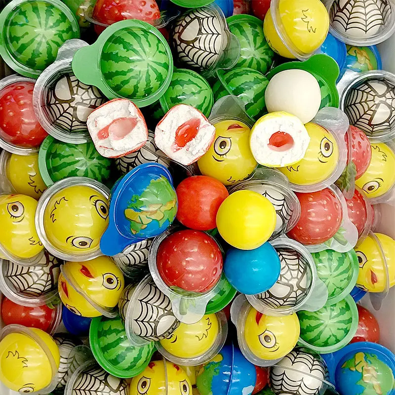 Wholesale Custom Private Label Sweet Fruit Jam Filled Chewing Bubble Gum