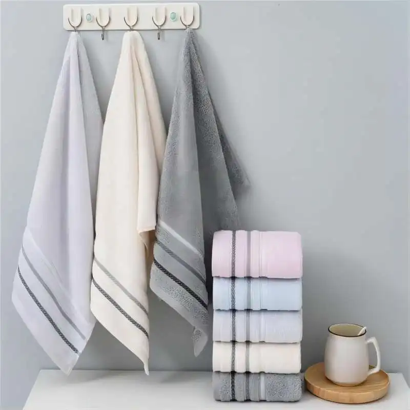 Morandi Color Coral Fleece Jacquard Woven Towel Soft Cotton for Hotel Spa Home Travel Cleaning and Cleansing-for Adults