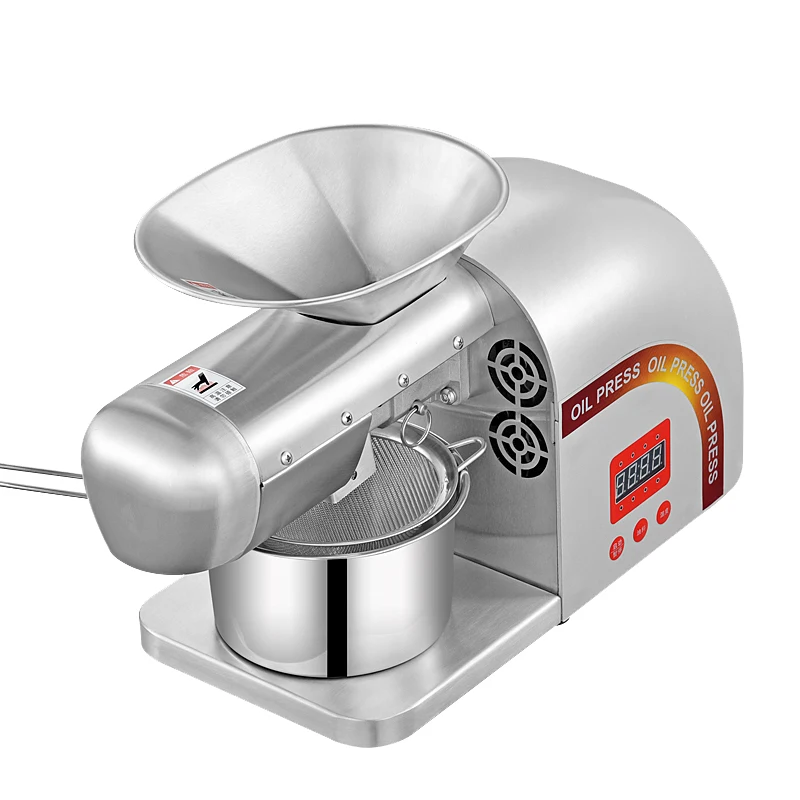 220V/110V Heat and Cold Home Oil press Machine Pinenut, Cocoa Soy Bean Olive Oil Press Machine High Oil Extraction Rate