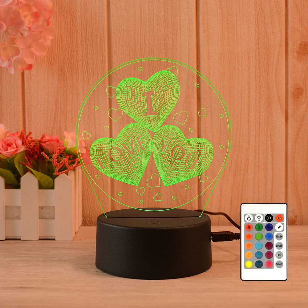 Customized Shaped LED Flashing Night Light USB Charging Discoloration 3D Acrylic Visual Lamp