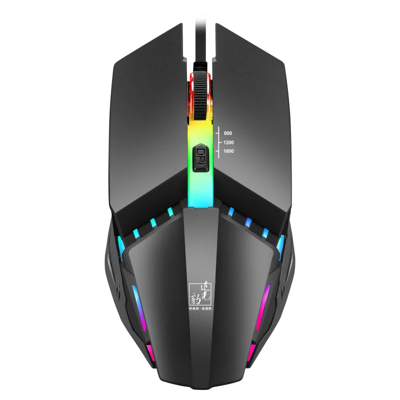 Популярная дешевая игровая мышь RGB компьютерная для геймеров оптическая эргономичная 1600 точек/дюйм с USB проводная