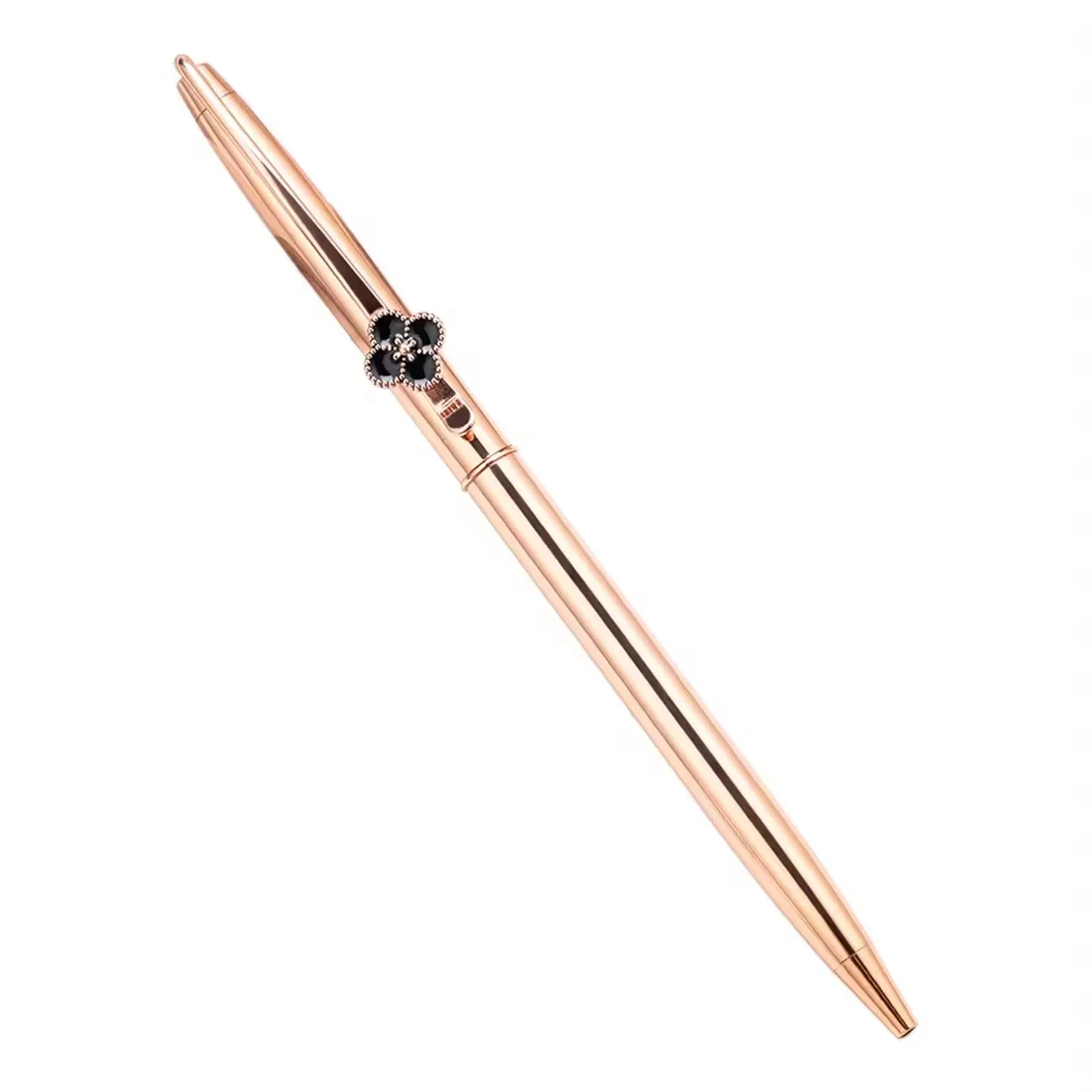 Novelty Lightweight Metal Four Leaf Clover Clip Elegant Stainless Steel Gel Ball Pen Signature Custom Women Metal Ballpoint Pens