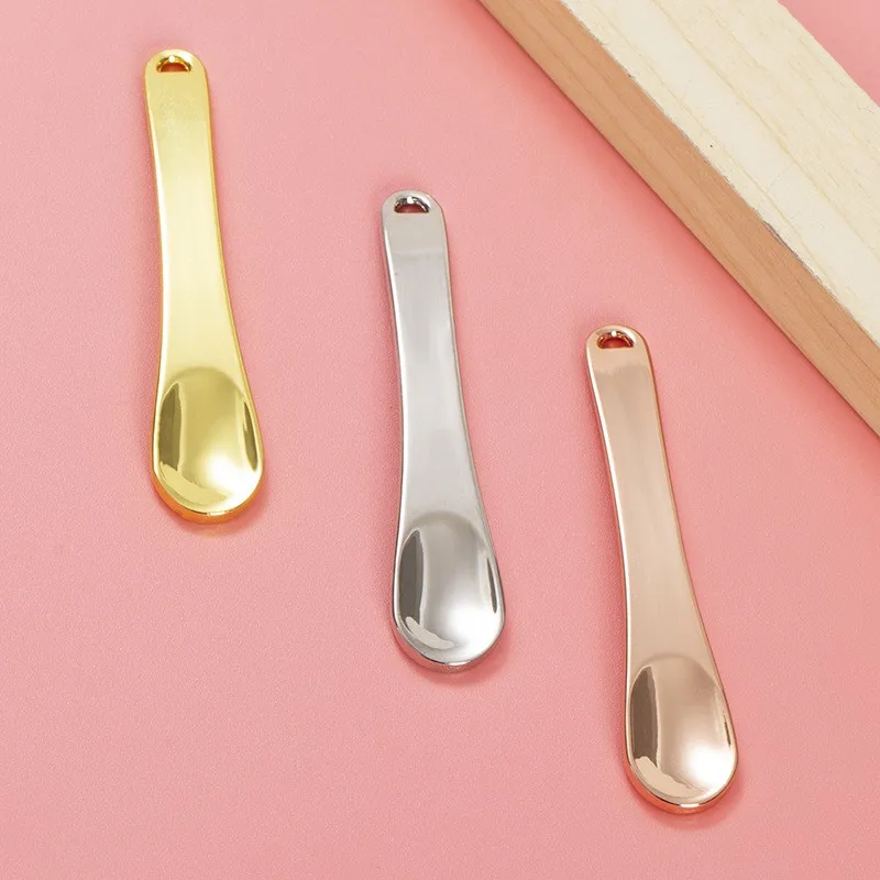 6cm Custom Logo Hot Selling Metal Skincare Scoop Spatula Spoon Cosmetic Applicator Cosmetic Eye Cream Massage