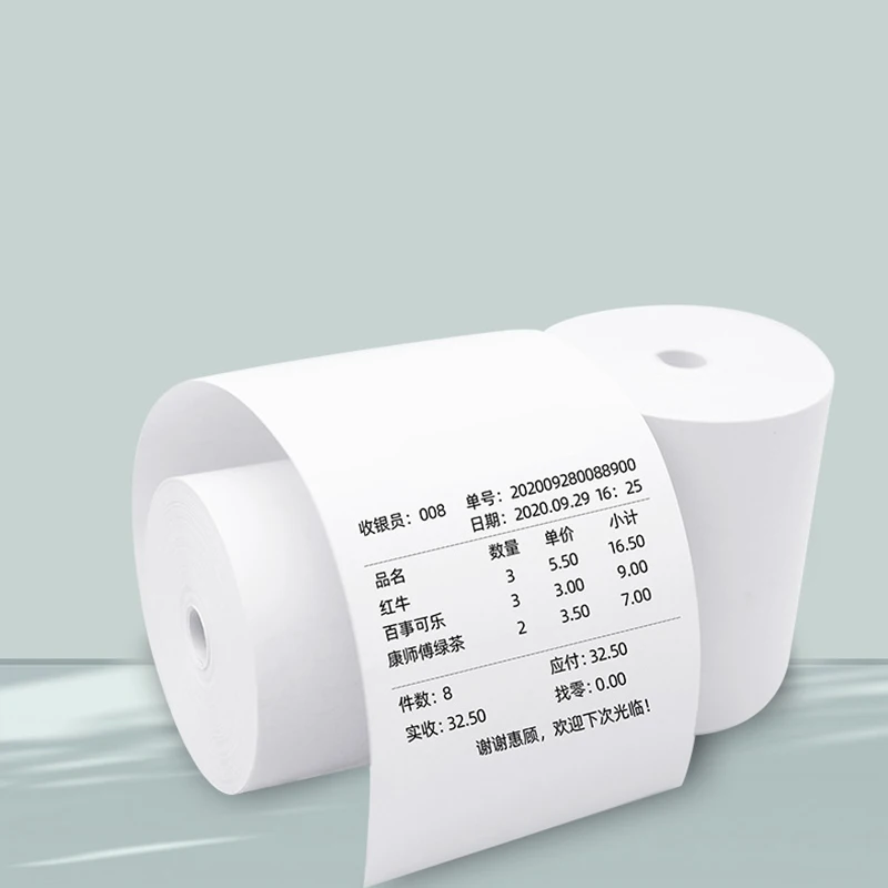 2023 High Quality 100% Raw Material Wood Pulp 80 x 80mm thermal paper till rolls