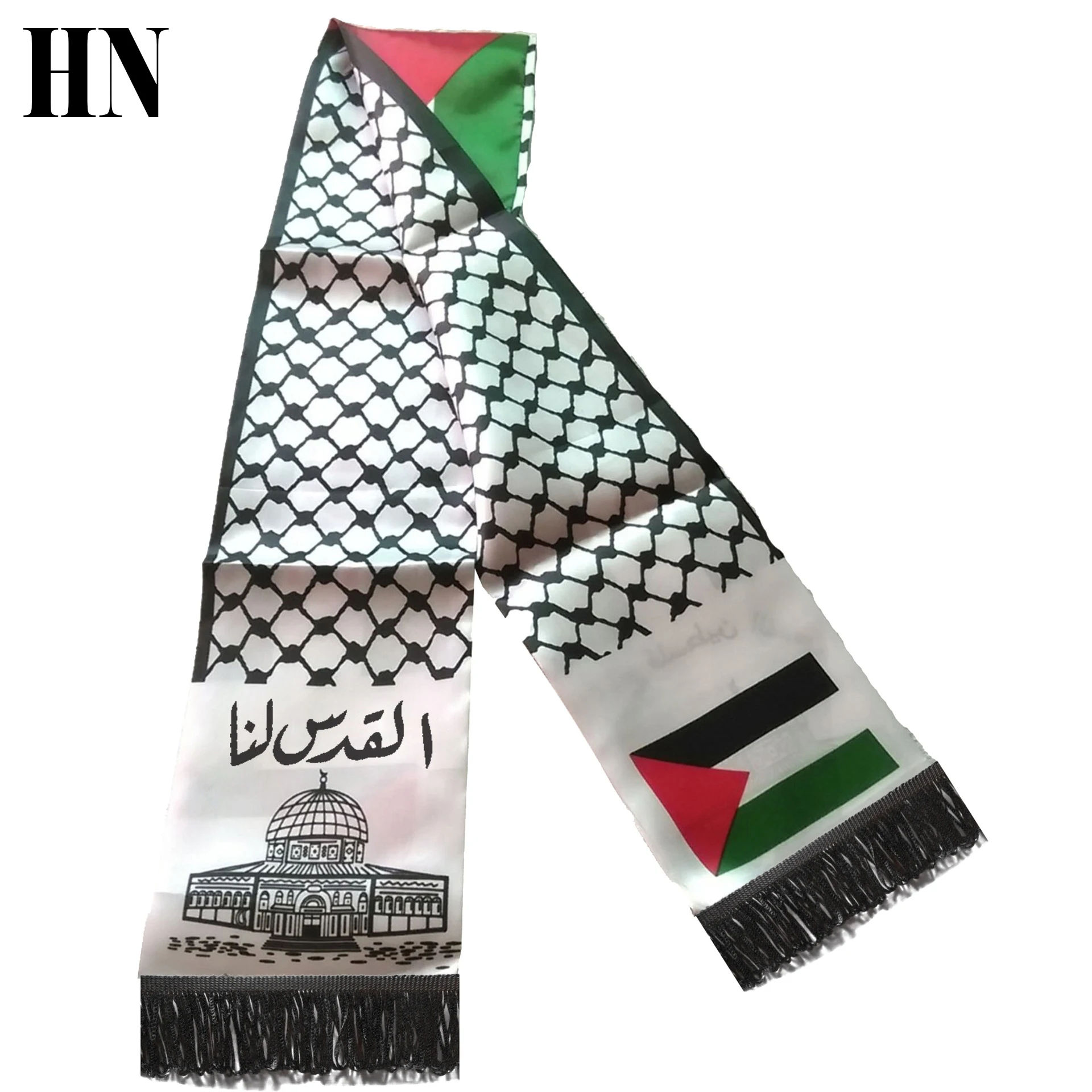 Hannuo Factory 100% Polyester National Flag Scarf  Palestine Flag Scarf Shawls for Promotion