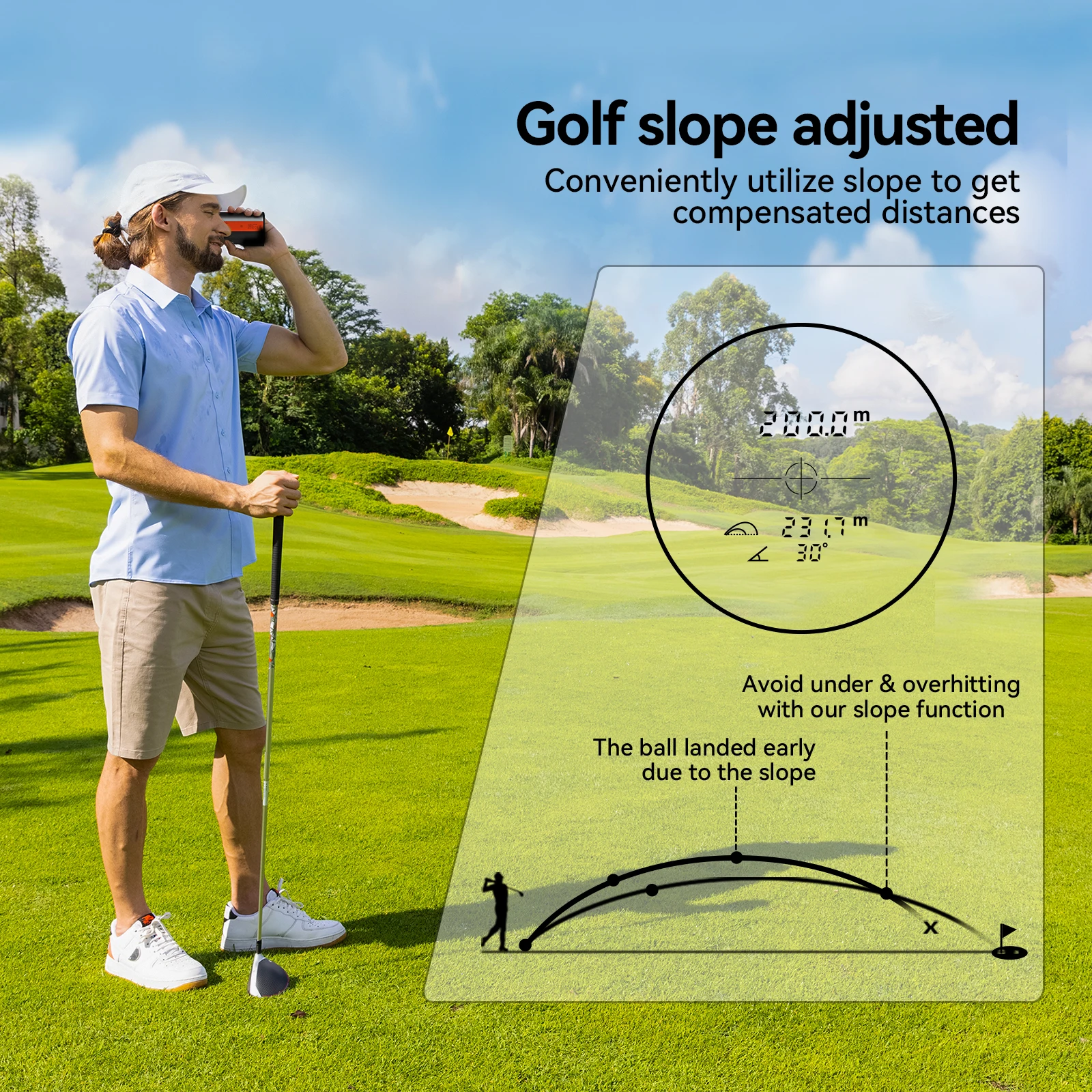 Mileseey GPF12 Slope Switch Golf Laser Range Finder Laser Rangefinder