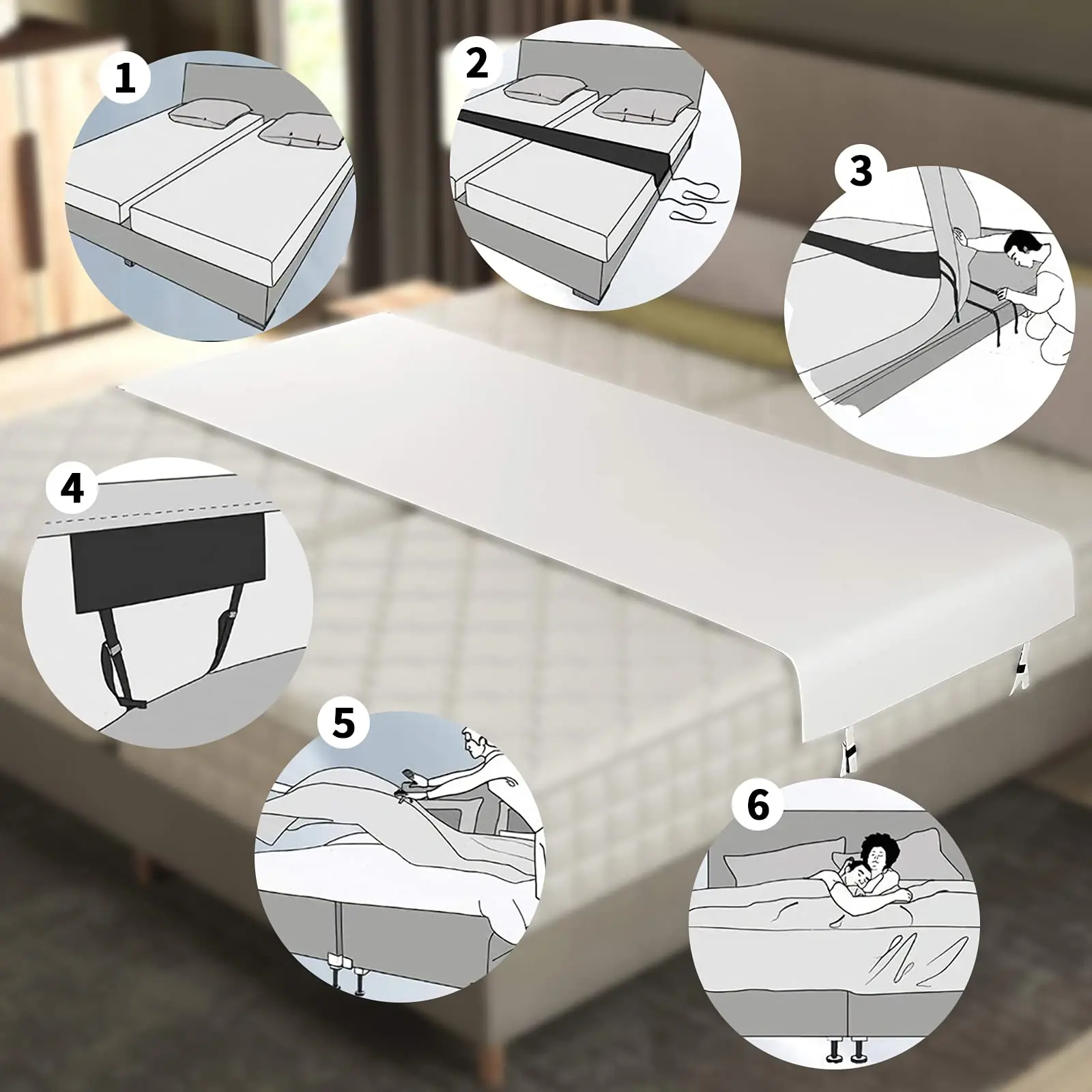Jianhe New Style Adjustable Bed Bridge Twin To King Bed Converter Kit