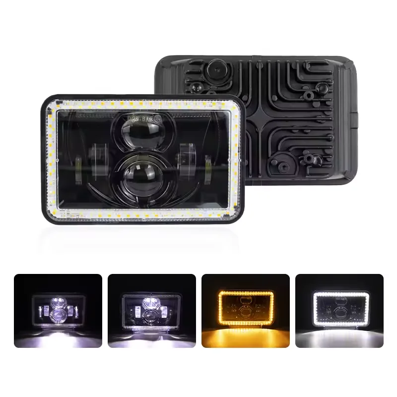 Vcan 5inch Square Headlight High/Low Beam Motorcycle Off Road Truck Rear Lamp IP67Waterproof Changeable 4X6 Car LED Headlight