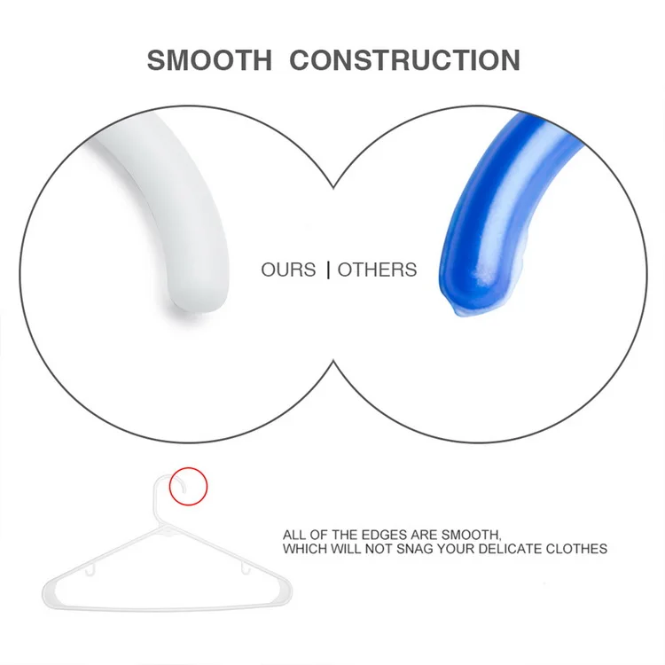 US Factory Manufacture Directly Fancy Clothes Hanger Plastic Tubular Adult Clothes Hangers