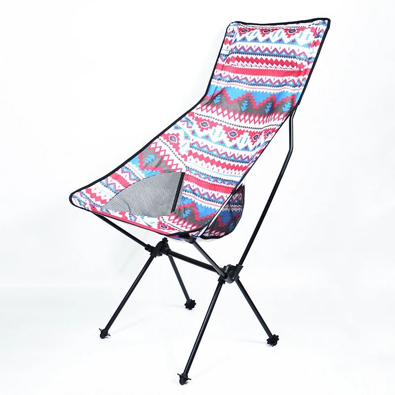 In Stock Colorful Outdoor Camping Folding Chair with High Back