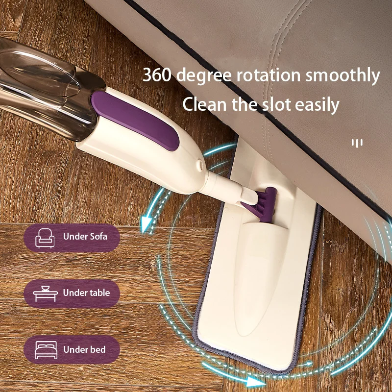 Microfiber Cleaning Dry Wet Wood Spray Mop Floor Washable Pads Handle Flat Mop Sprayer Hardwood Laminate Ceramic Tiles Dust