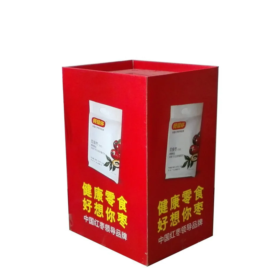 Retail Cardboard Floor Display Stand Single Sided Stand Folding Pop Up Cardboard Display Stand