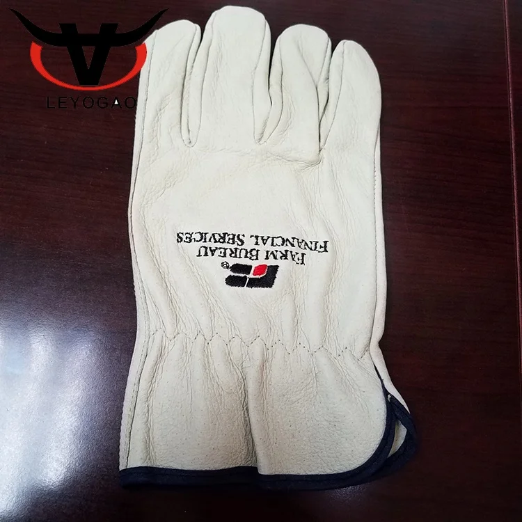 Wholesale custom made motorcycle embroidery pigskin leather gloves for driving
