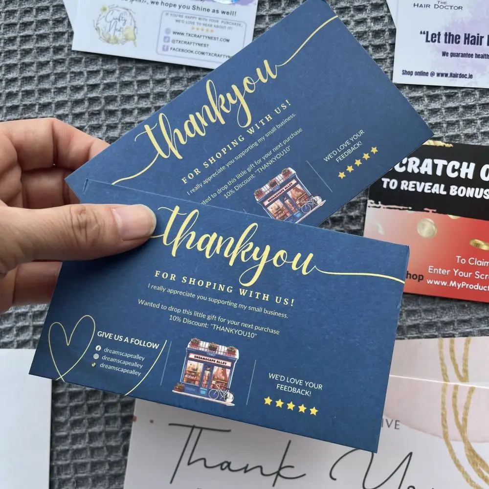 Оптовая продажа персонализированные рельефные Роскошные поздравительные открытки на заказ благодарственные открытки для вашего делового заказа