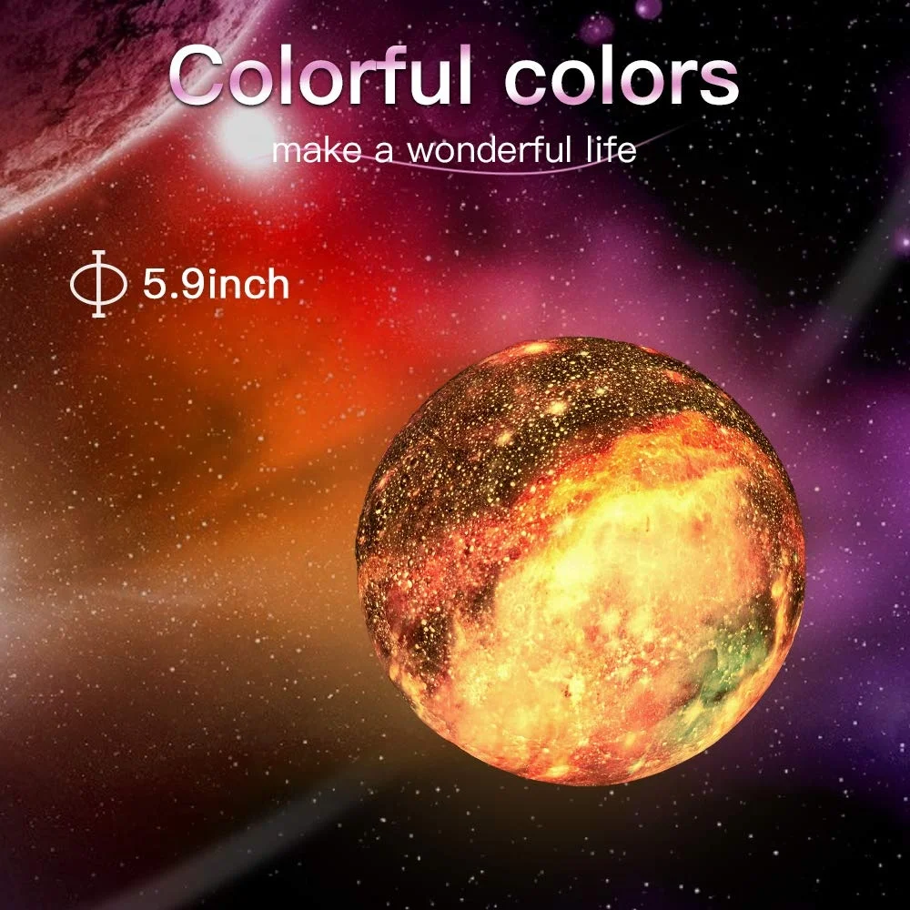 
Amazon Hot Sales 16 Color Remote Control Star Light PVC Moon Lamp LED Light Starry Night Light 