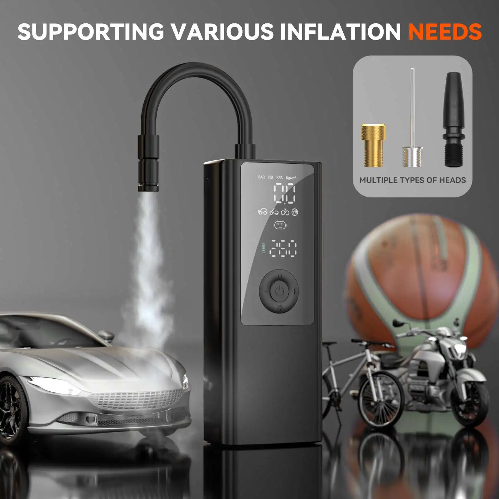 Wireless Tire 120psi Tire Inflator Portable Air Compressor Charging Electric Inflator Car Air Pump for Tire Inflation for Car
