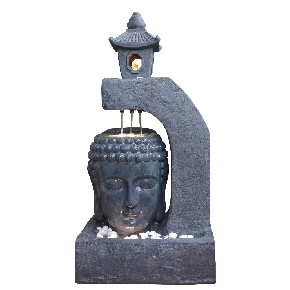 fiberglass buddha statue led light outdoor water fountain