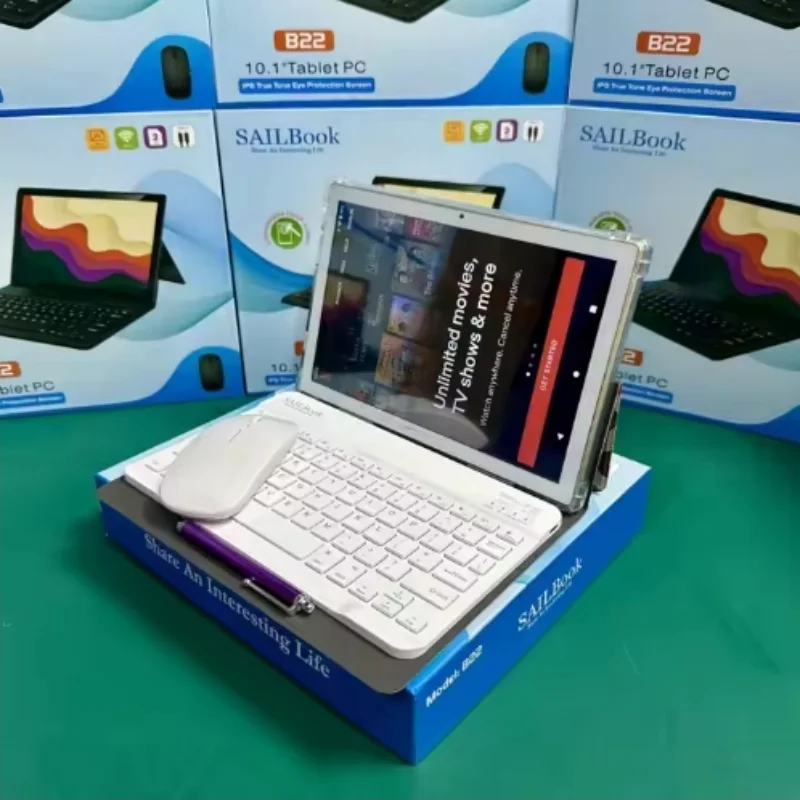 Hot Sail Air B22 Kids Laptop 10.1 inch Kids Tablets B22 Sail book wifi Laptops 5g Dual Sim Card Tablet PC For Children Tablets