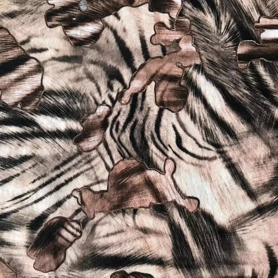 Popular Design Colorful Print Abstract Pattern Knitted Recycled Polyester Spandex Roma Fabric for Dress