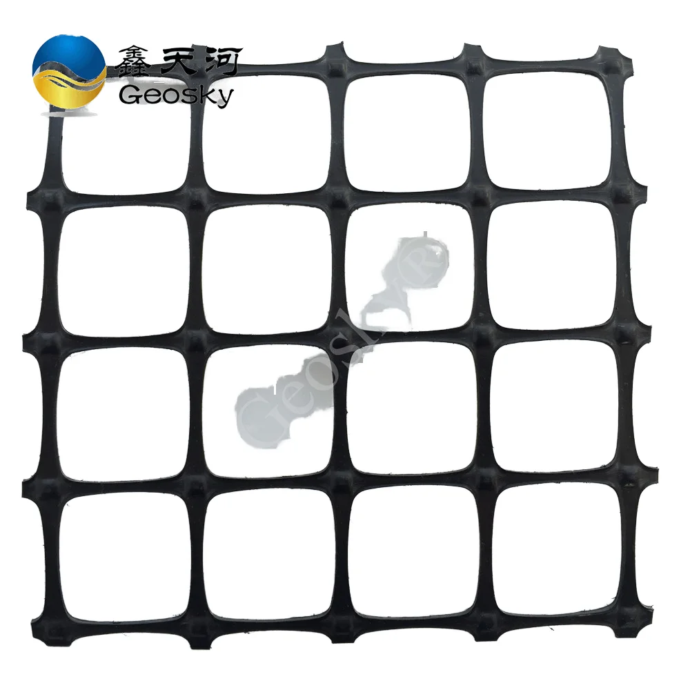 Biaxial Plastic Geogrid Roll 40KN PP Geogrid with Fiberglass HDPE Polyester Material for Asphalt Reinforcement