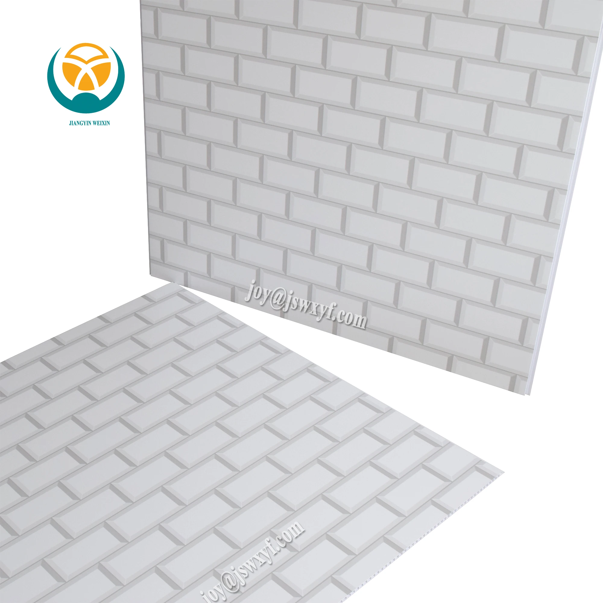 Waterproof 1.2 m  x 2.4 m PVC  wall panel for interior wall decoration in mat brick finishing