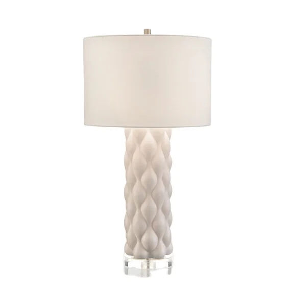 ceramic white bubble luxury table lamp with lampshade for hotel