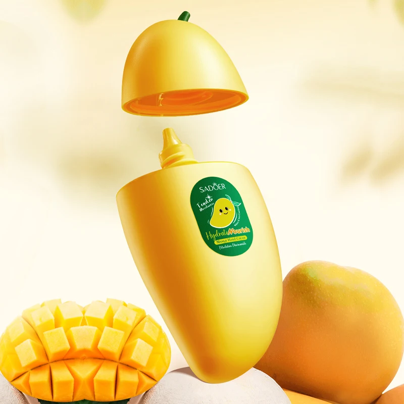 OEM SADOER Korean Style Fruit Peach Banana Mango Anti Aging Moisturizing Whitening Organic Hand Skin Care Vitamin C Hand Cream