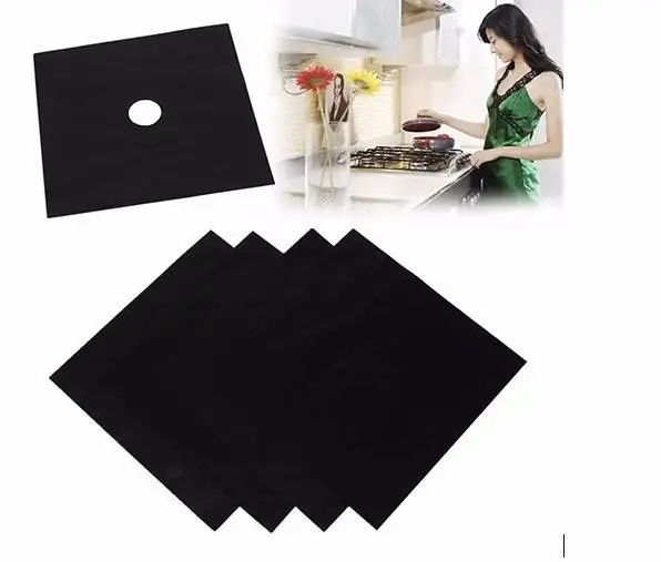 Hot Selling 4 Pcs Set Reusable Foil Cover Gas Stove Protector Non-Stick Stovetop Burner Sheeting Mat Pad Clean Liner