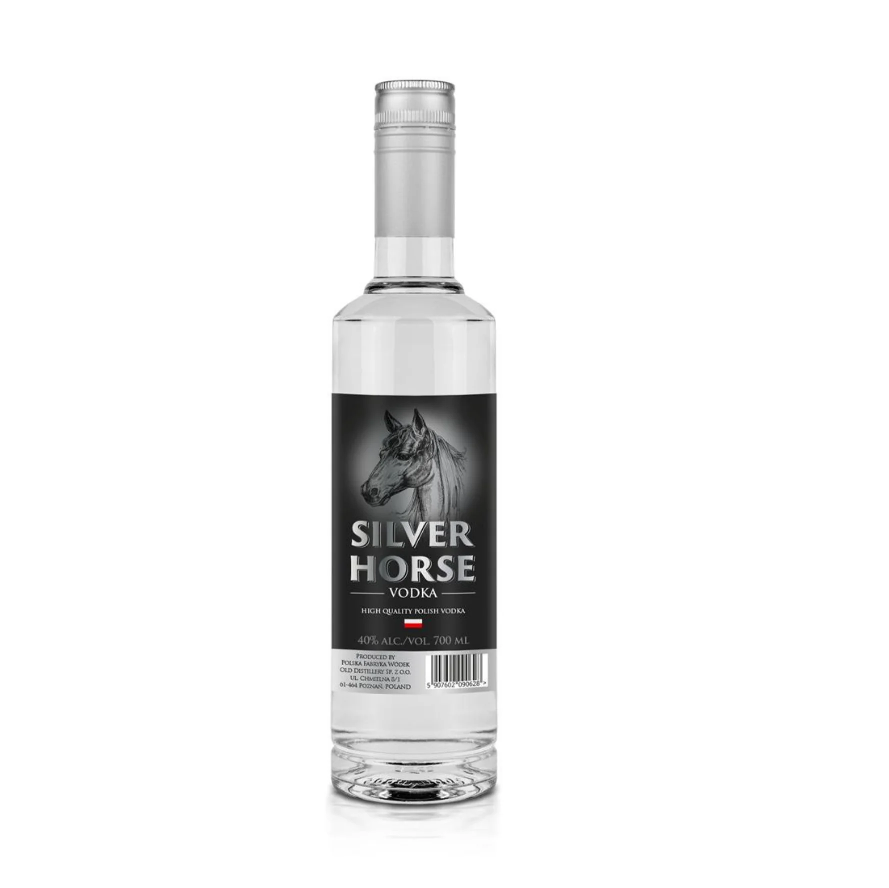 Polish Silver Horse vodka custom glass bottles packaged vodka flavours spirit brewing supplier