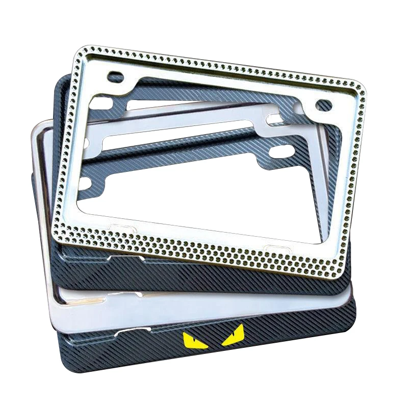 custom Motorcycle license plate frame Cover Zinc alloy Car Number License Plate Frame sign stainless steel license plate frames