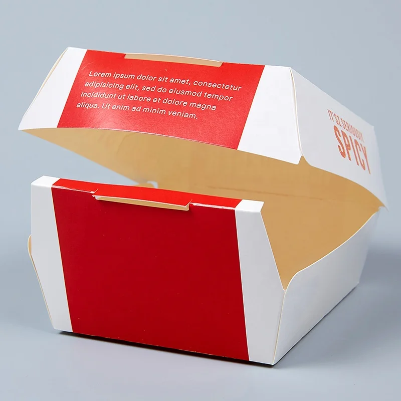 Modern Takeaway Fried Chicken Packed Burger Box Fold Free Chicken Popcorn Chips Food Packaging Box
