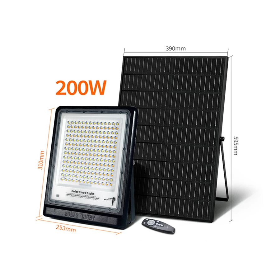 Factory Price Wholesale Solar Outdoor Patio Lamp 60W 100W 200W Remote Control Solar Power Flood Light