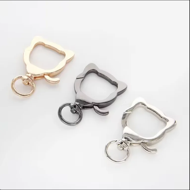 Metal Bear Shaped Swivel Clips Trigger Snap Hook Pet Chains Lanyard Hook Lobster Clasps Spring Snap Hook Clasp Keychain